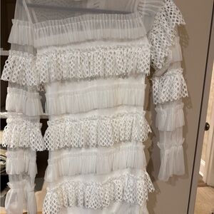 Chic White Layered Mini Dress